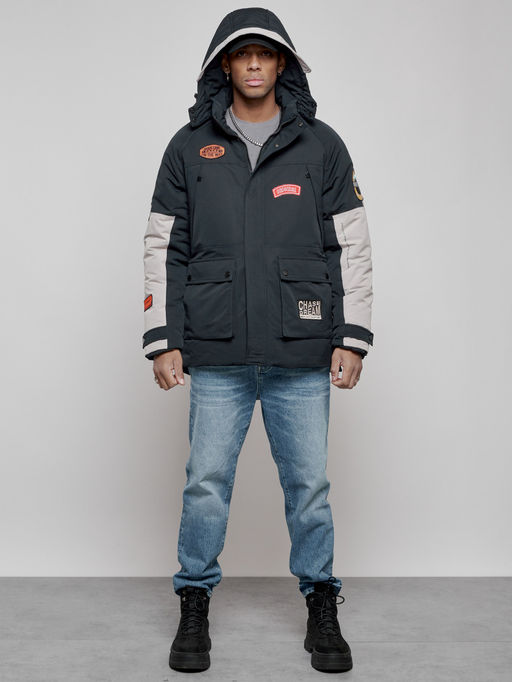 Куртка мужская зимняя с капюшоном молодежная темно-синего цвета 88906TS - Mtforce фото 7