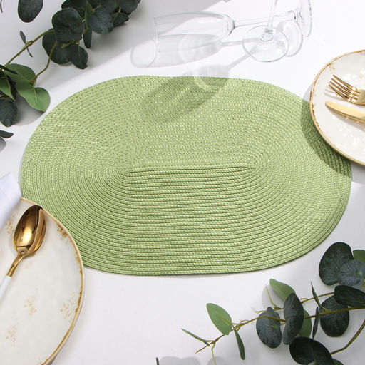 Салфетка сервировочная «Овал», светло-зелёная, 45×30 см