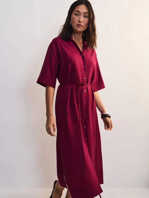 Льняное платье-рубашка с поясом ZR2605012904-91 / Zarina