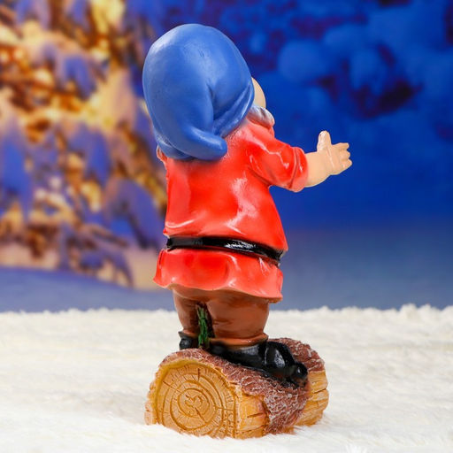 Садовая фигура из полистоуна «Гномик с лопатой», 15×12×30 см