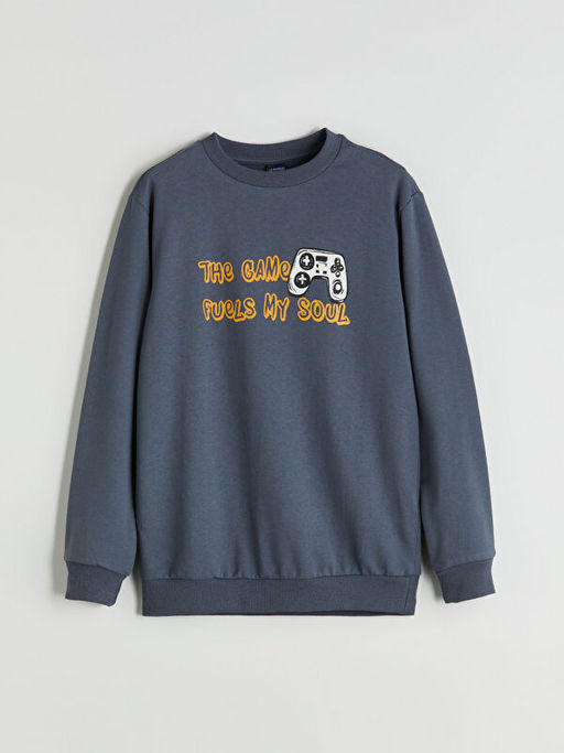 Bisiklet Yaka Erkek ?ocuk Sweatshirt