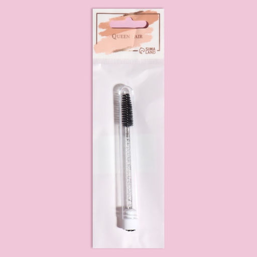 Цена за 3 шт. Щёточка для бровей и ресниц, 10.8 см, в футляре, цвет чёрный/прозрачный