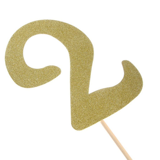 Цена за 7 шт. Топпер в торт 2, цвет золото