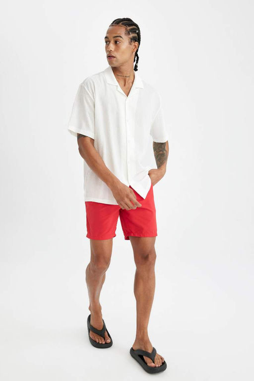 Шорты для плавания выше колена стандартного кроя на сетчатой подкладке - Defacto фото 2