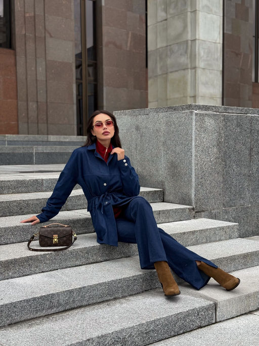 Жакет AURA 1142-164 темно-синий деним