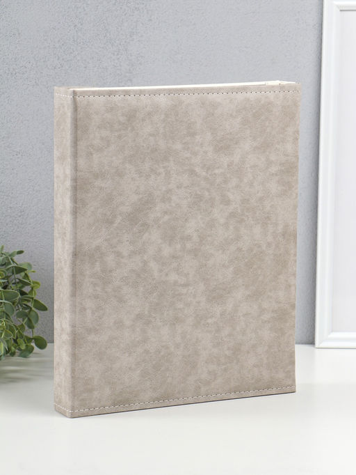 Фотоальбом на 400 фото 10×15 см «Стиль» кожзам, бело-серый, 5×28×34 см