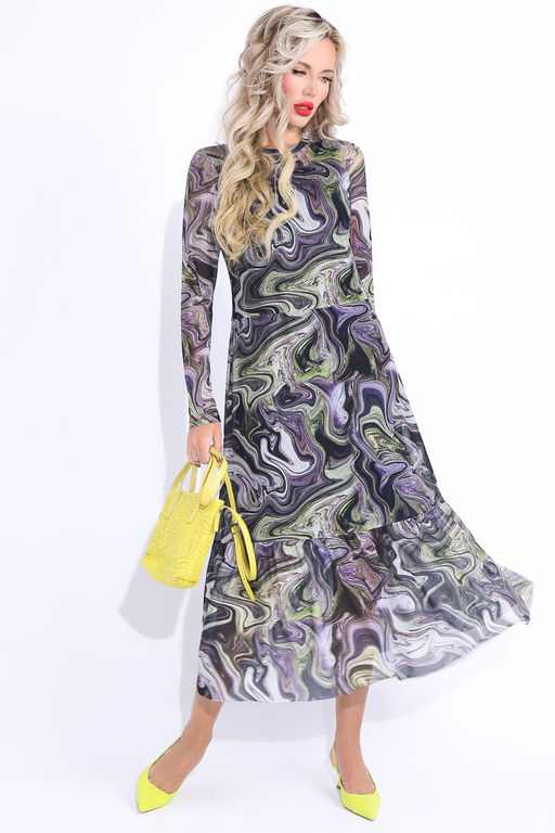 Платье Мечтай по-крупному (вулкан сирень) - Эльза фото 5