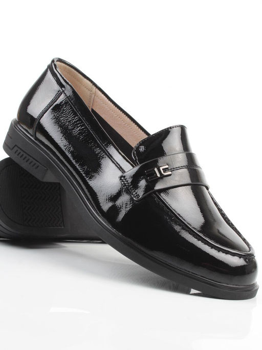 03-DEB17-3 BLACK Лоферы женские (натуральная кожа)