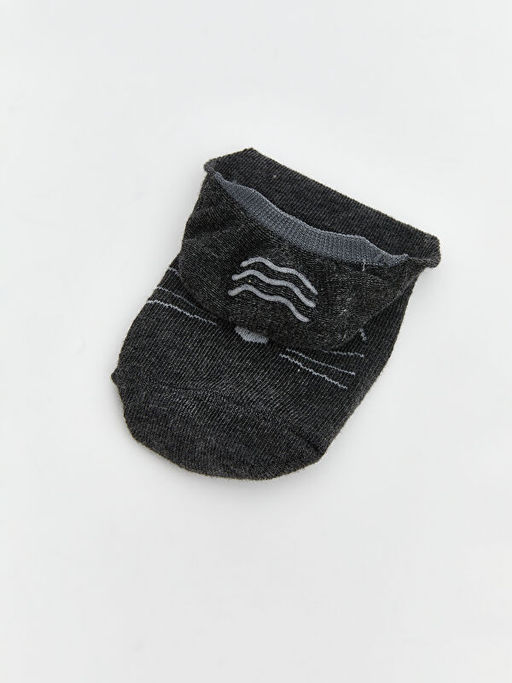 Desenli Kaymaz Topuk Kad?n Babet ?orap 3l?