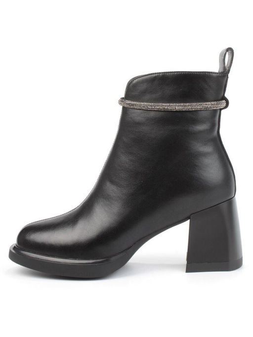 04-M3-840 BLACK Ботильоны зимние женские (натуральная кожа, натуральный мех)