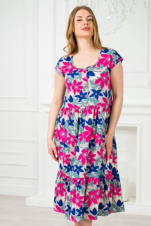 Платье женское из кулирки Шарлотта красные лилии - Амадэль фото 10