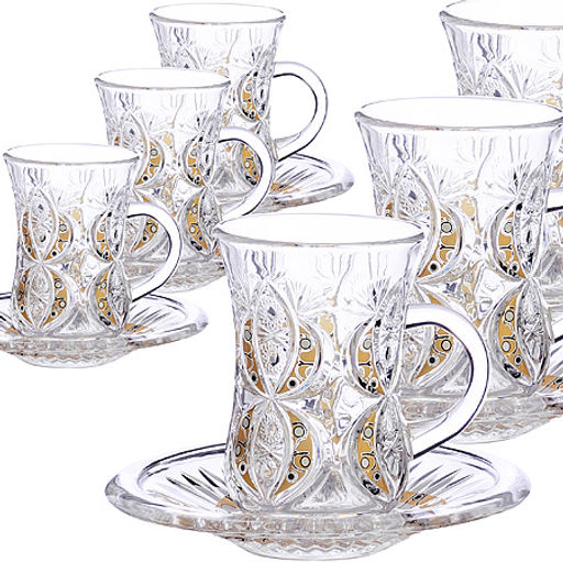 27091 Набор д/чая стекляный 12пр LR с золотом (х6) - Mayer&boch фото 2