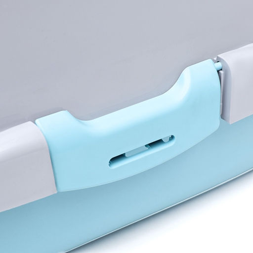 Туалет-домик для кошек закрытый с дверцей 43×32×33 см, бирюзово-серый