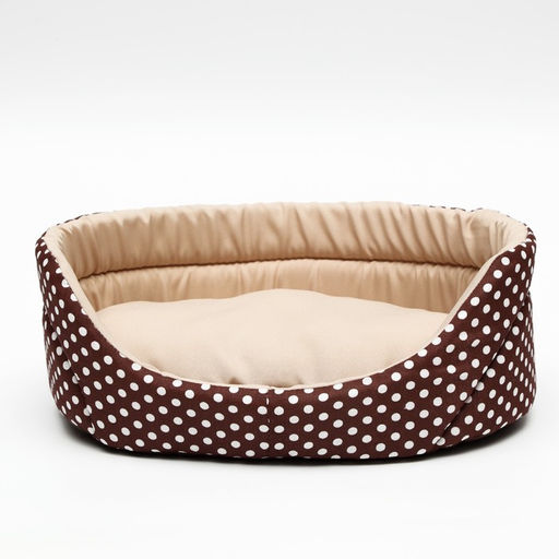 Лежанка Горошек, 38 х 25 х 14 см, коричневая - Пижон фото 2