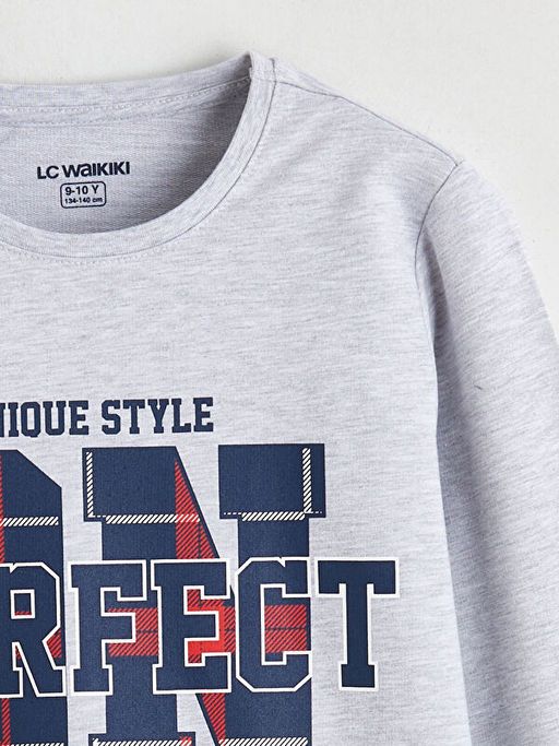 Bask?l? Erkek ?ocuk Pijama ?st