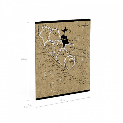 Цена за 5 шт. Тетрадь общая ученическая ErichKrause Овечки, 48 листов, клетка, крафт-картон_MIX-PACK  фото 10