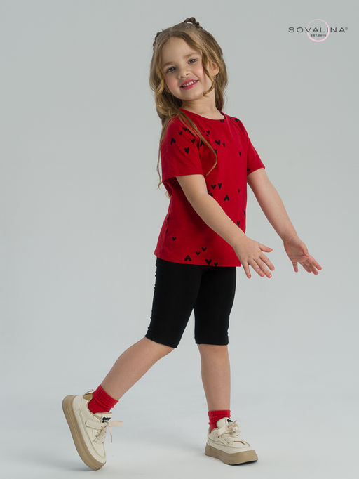Костюм Актив сердечки на красном-черный - Sovalina фото 18
