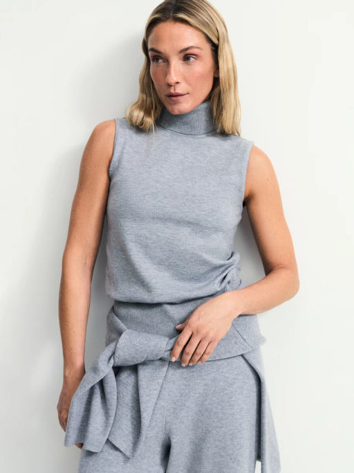 Топ без рукавов с воротником стойкой / Zarina  фото 6