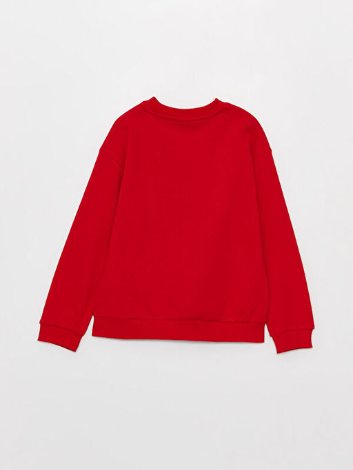 Bisiklet Yaka Bask?l? Uzun Kollu K?z ?ocuk Sweatshirt - Waikiki фото 3