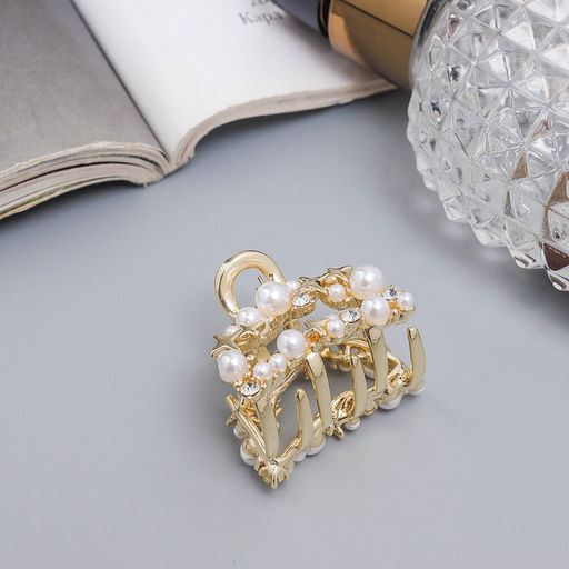 Цена за 6 шт. Крабик для волос «Саманта галант», дуга, 3 см, золото