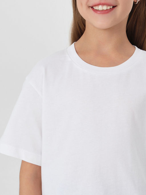 Футболка базовая для девочек белая - Mark formelle фото 5