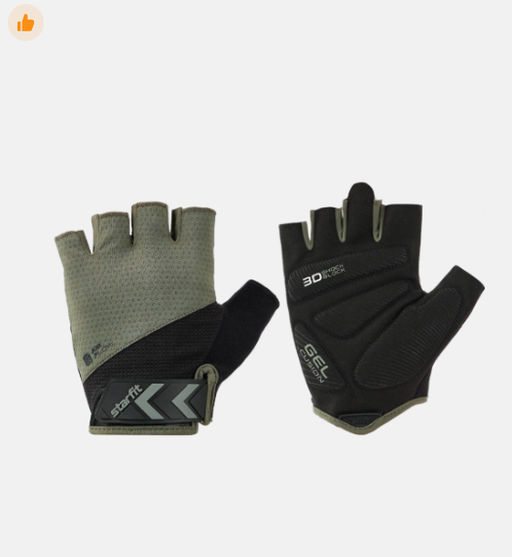 Перчатки для фитнеса STARFIT WG-204, черный/хаки  фото 2