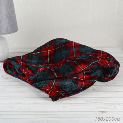 Плед флисовый 150х200 см Зеленый в клетку / GP611-6 /уп 15/100/ 714084 - ГалеонТрейд фото 5