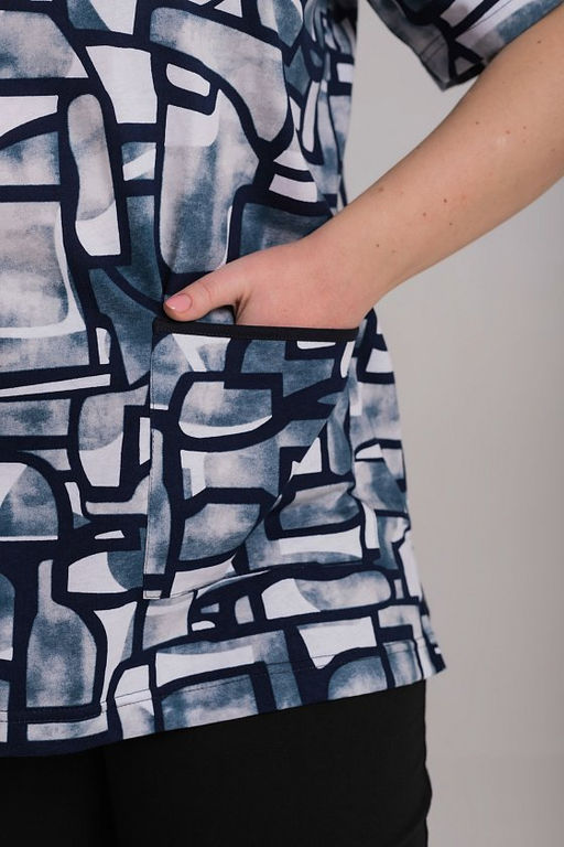 Футболка М30081Всб синий/белый - Елена фото 3