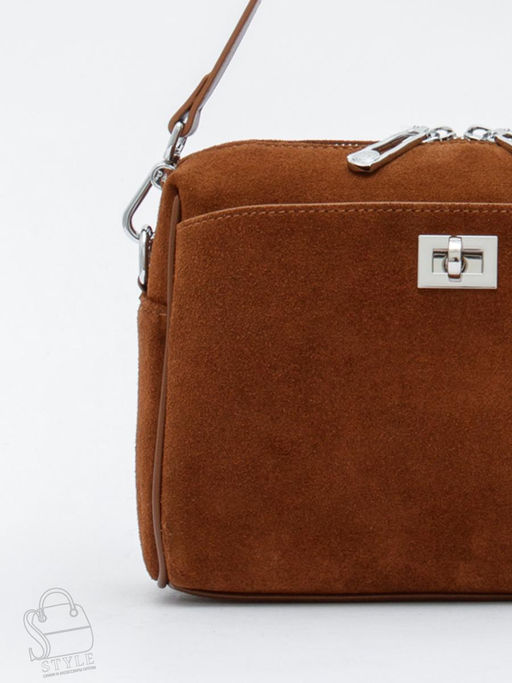 Сумка женская кожаная 6169Q brown Polina&Eiterou