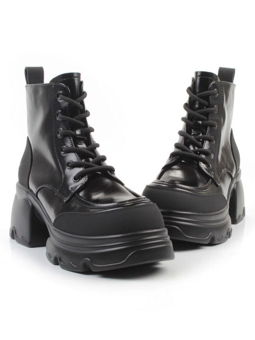 01-F591-1 BLACK Ботинки демисезонные женские (натуральная кожа, искусственная кожа) - Фабричный китай фото 12