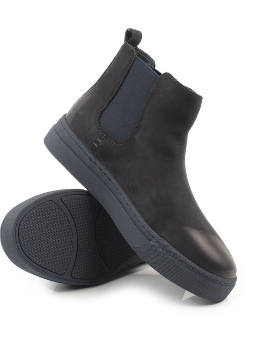 05-X30311M-7 INK. BLUE Ботинки зимние мужские (натуральная кожа, натуральный мех)