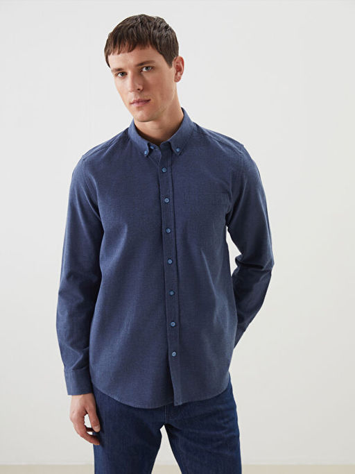 Regular Fit Uzun Kollu Erkek Dokulu G?mlek