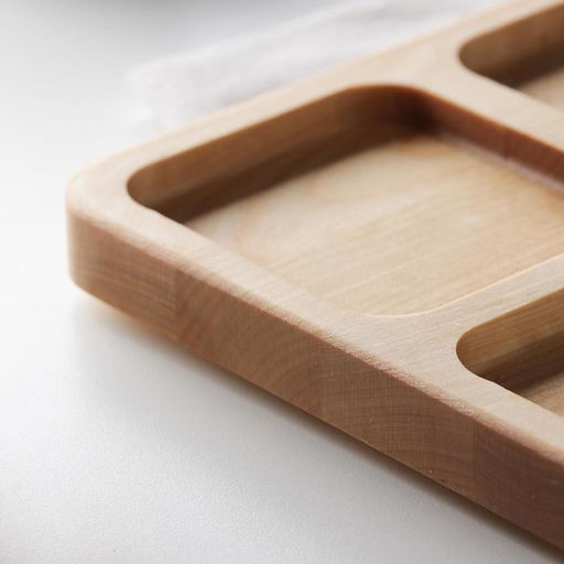 Менажница деревянная квадратная Доляна, 26×20.5×2 см, 3 секции, берёза