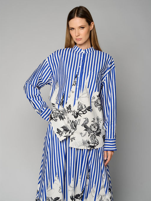 Блузка женская с ремнем 12521-33088 blue/multicolor - Maxroses фото 5