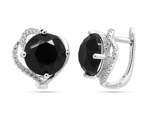 Серьги из серебра оникс, МЦВ986