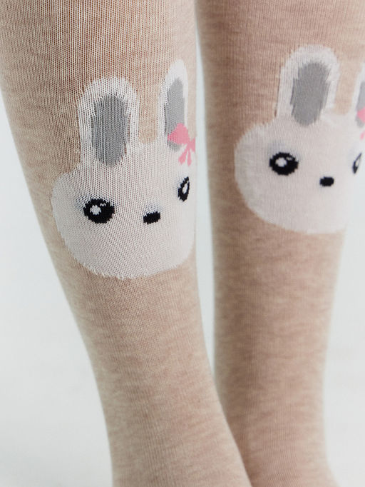 Цена за 3 пары! Колготки детские бежевые с зайчиками - Mark formelle фото 5