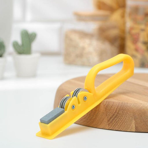 Цена за 2 шт. Точилка для ножей Доляна «Острое лезвие», 19×4.5 см, с ручкой и шлифовкой, МИКС