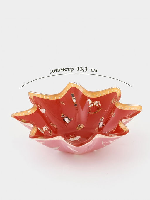Салатник Доляна «Сказочные истории», d=13.3, h=3.6 см, стекло, красный