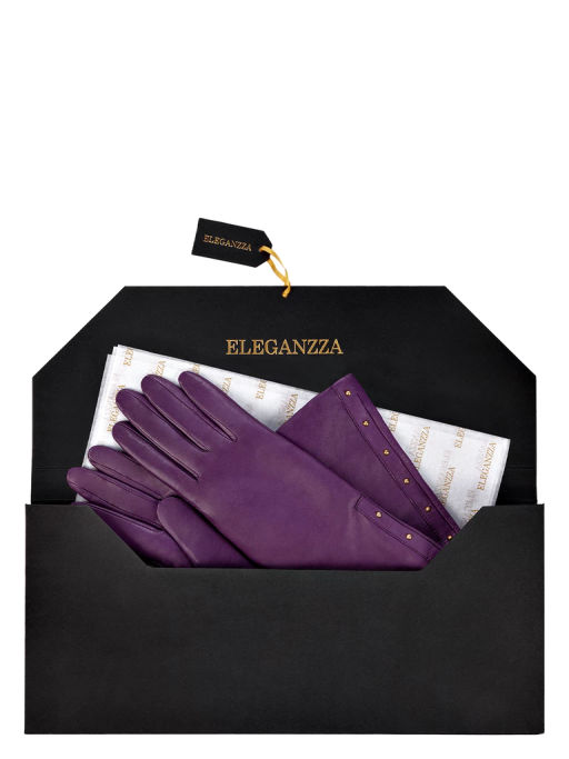Перчатки женские ш+каш. F-IS1392 d.violet - Eleganzza фото 6
