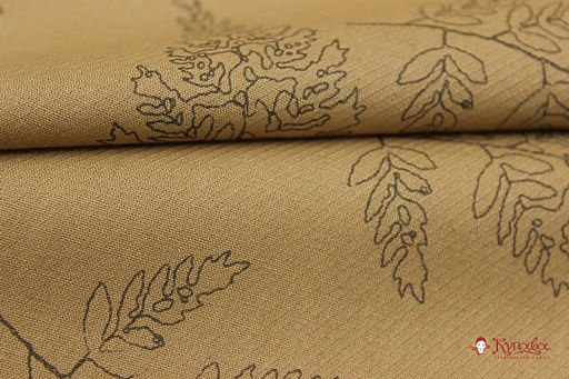 Плательный хлопок Папоротник цв.темный бежево-песочный, СОРТ2, ш.1.45м, хлопок-100%, 115гр/м.кв - Купава фото 5