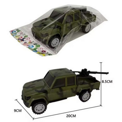 Пикап инерц. "Военный" с пулеметом, 20*8,5*9см (3056554) в пакете