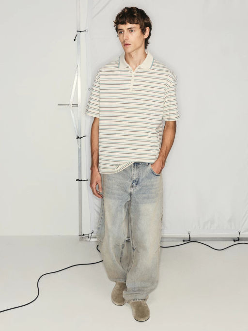 Футболка на молнии в полоску / Zarina