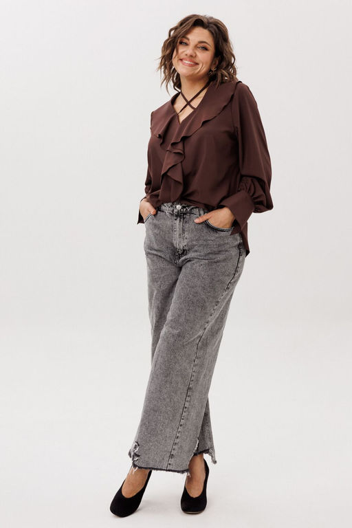 Блуза ANELLI 1679 пряный какао  фото 4