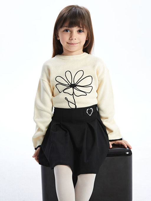 Bisiklet Yaka Nak??l? K?z ?ocuk Triko Kazak - Waikiki фото 3