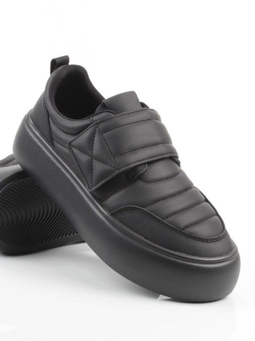 03-YH462-3 BLACK Полуботинки спортивные демисезонные женские (натуральная кожа)