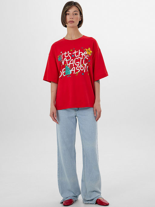 Футболка женская новогодняя с надписью Its the magic season - Mark formelle фото 3