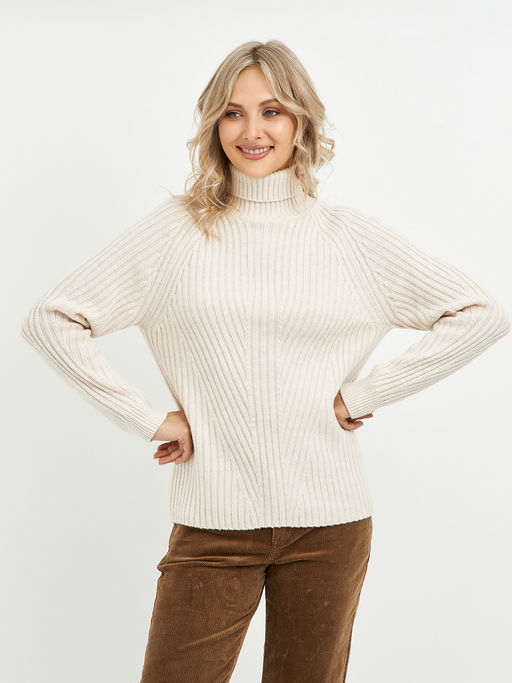 водолазка женская из шерсти в рубчик - Glenfield фото 3