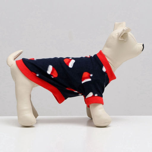 Толстовка для собак Новогодний колпак, размер S, синяя (ДС 26, ОШ 22, ОГ 34 см) - Simaland фото 3