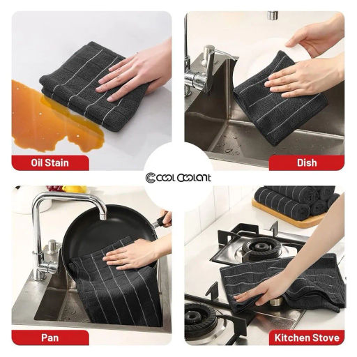 Салфетки для уборки из микрофибры 30x30 4 шт. клетка - Фабрика снов фото 2