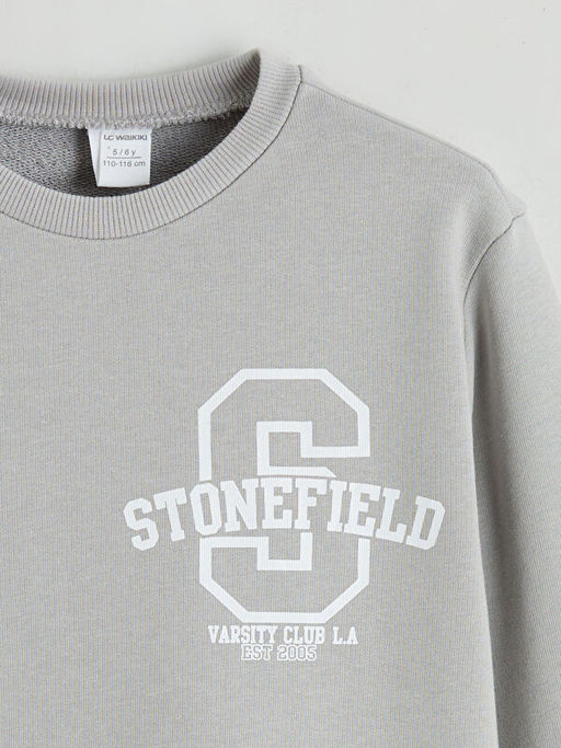 Bask?l? Erkek ?ocuk Sweatshirt